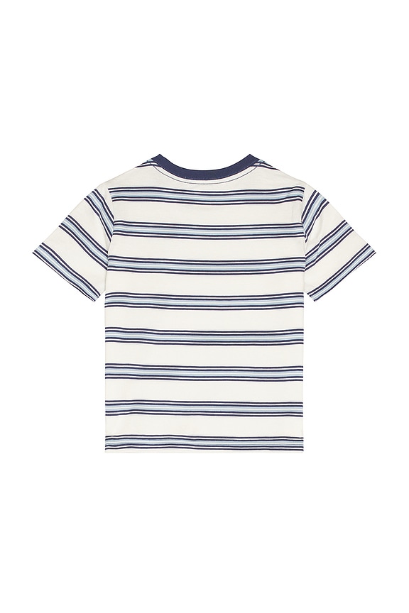 view 2 of 2 Short Sleeve Jersey Knit Striped Crewneck T-shirt in Deckwash White Multi