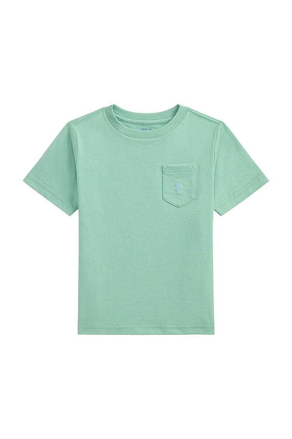 view 1 of 2 Kids Short Sleeve Cotton Jersey Pocket T-shirt in Essex Green