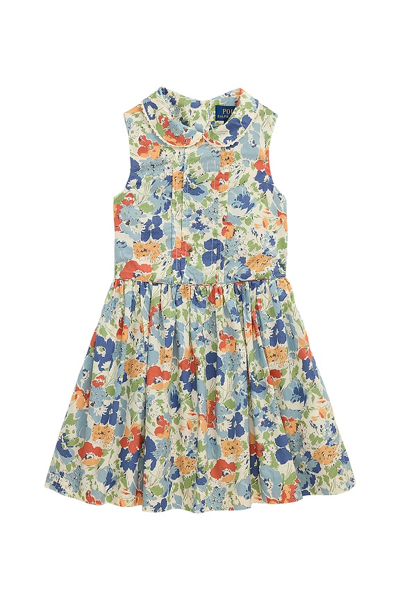 view 1 of 2 Kids Sleeveless Cotton Voile Floral Printed Fit & Flare Dress in Atel Floral