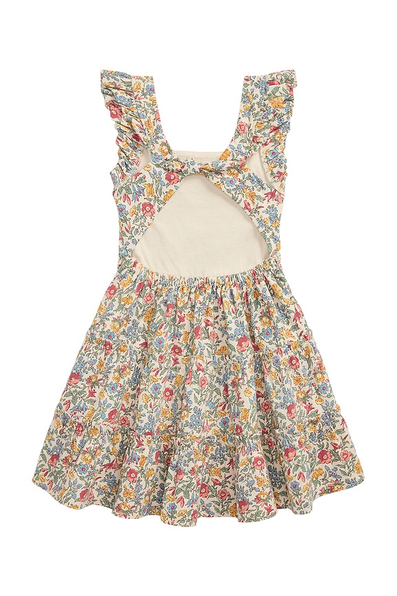 view 2 of 2 VESTIDO DE JERSEY DE ALGODÓN DE MANGA CORTA CON CANESÚ FRUNCIDO Y ESTAMPADO FLORAL in Barberry Floral