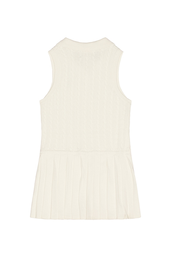 view 2 of 2 Sleeveless Cotton Mini Cable Collared Dress in Deckwash White