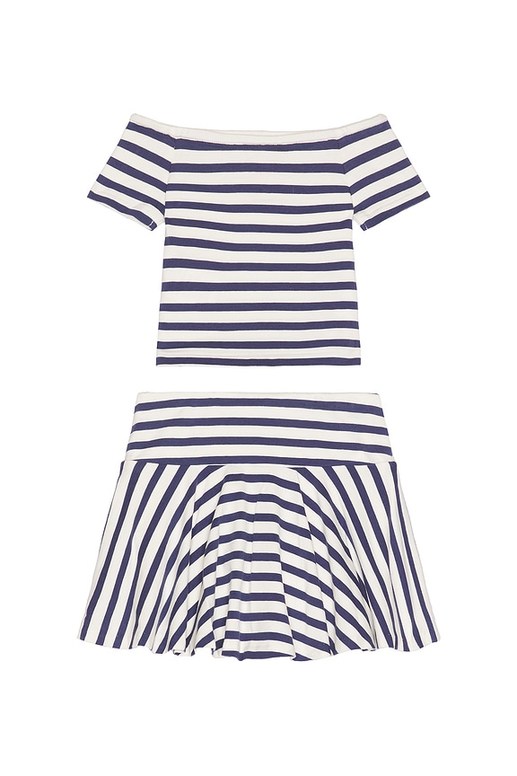 view 2 of 2 CONJUNTO DE CAMISA Y FALDA in Deckwash White & Light Navy