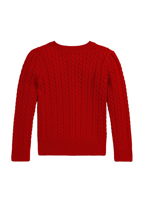 view 2 of 2 GILET EN MAILLE TORSADÉE in Red & Navy