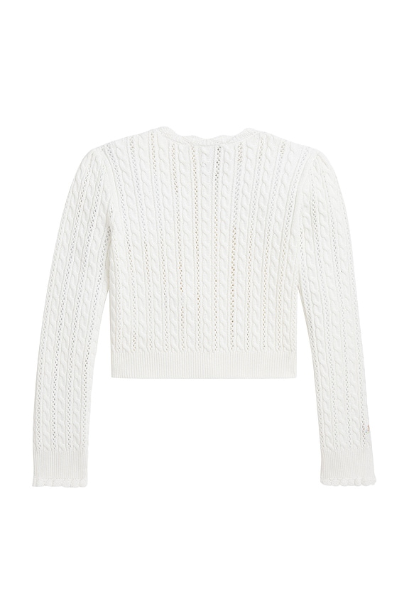 view 2 of 4 Kids Pointelle Mini Cable Knit Cardigan in Nevis