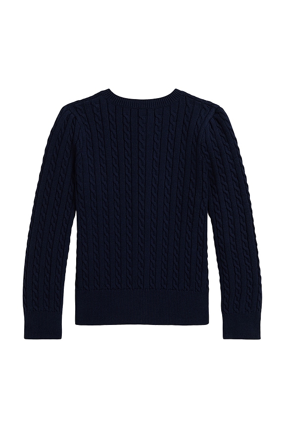view 2 of 2 Long Sleeve Bear Cable Knit Cardigan in Cruise Navy