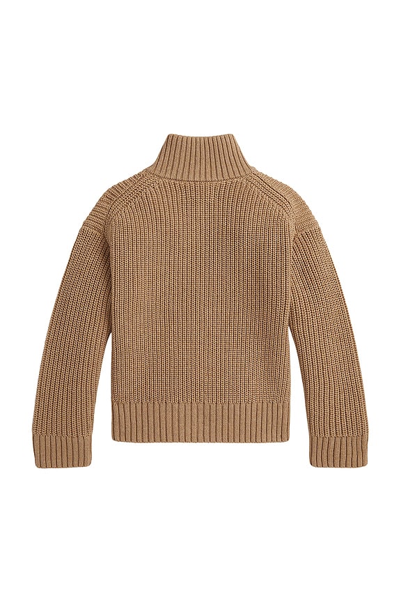 view 2 of 2 Long Sleeve Half-Zip Mock Neck Sweater in Camel Heather