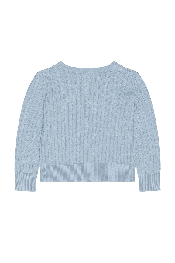 view 2 of 2 Cable Knit Cotton Cardigan in Chambray Blue