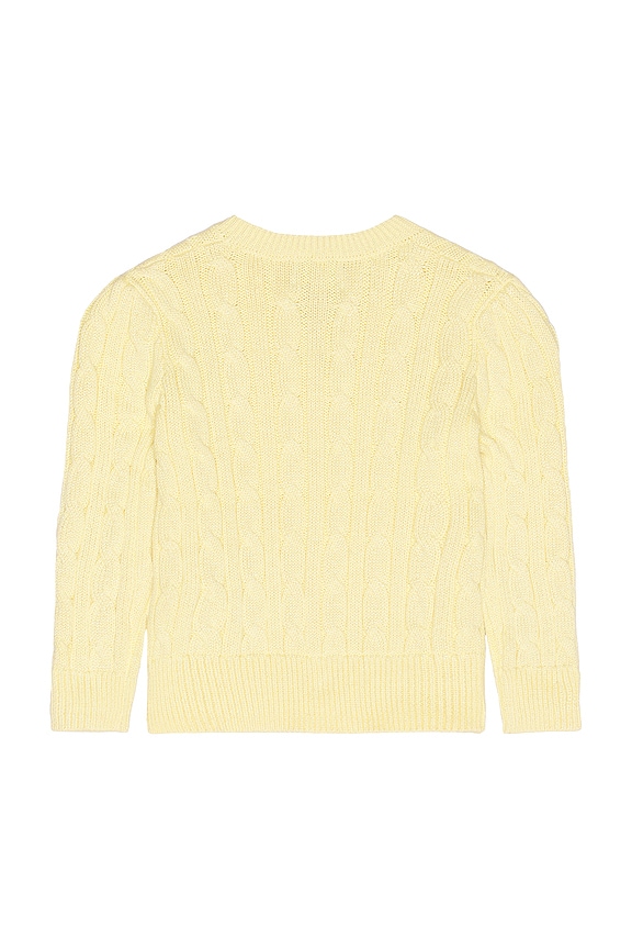 view 2 of 2 Long Sleeve Cotton Cable Knit Cardigan in T-bird Yellow With Metallic