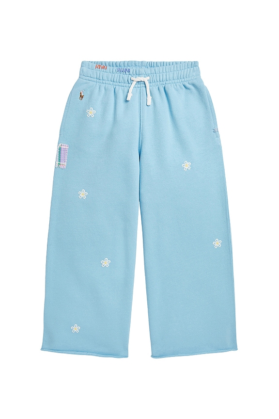 view 1 of 5 Kids Wide Leg Athletic Pant in Carolina Blue