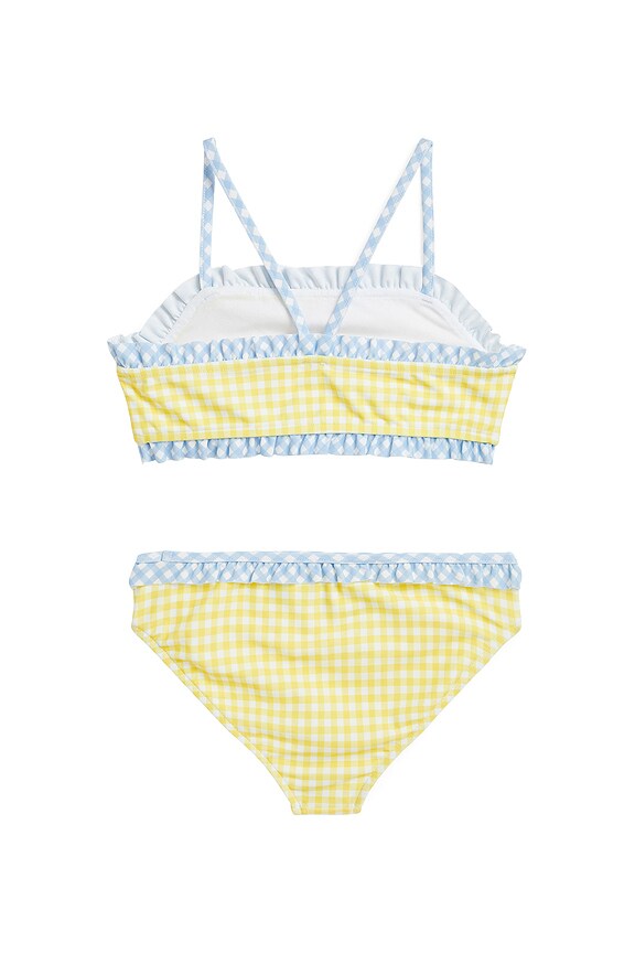view 2 of 2 투피스 스윔수트 in Yellow Gingham With Blue