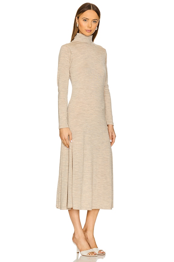 view 2 of 3 Wool-blend Turtleneck Dress in Tuscan Beige Heather