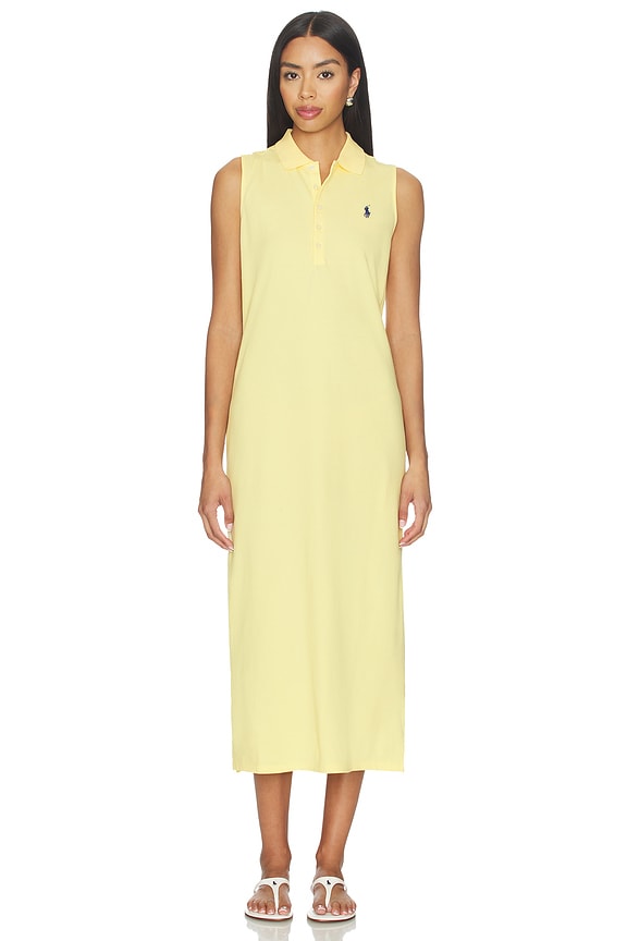 view 2 of 5 Mesh Knit Collared Polo Dress in T-bird Yellow