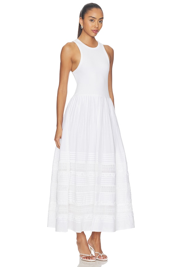 view 1 of 3 Voile Crew Neck Fit & Flare Dress in White