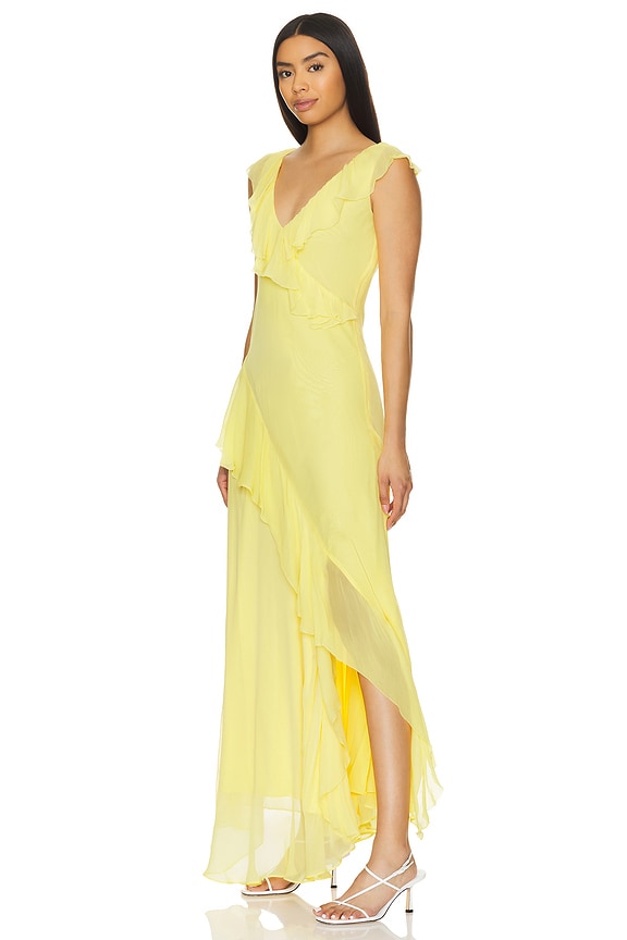 view 2 of 3 ROBE DE SOIRÉE VOLANTÉE in Sunfish Yellow