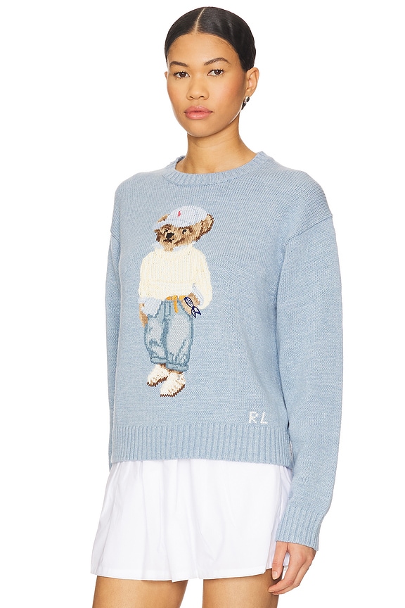 view 2 of 4 Cotton Bear Crew Neck Top in Chambray Marl