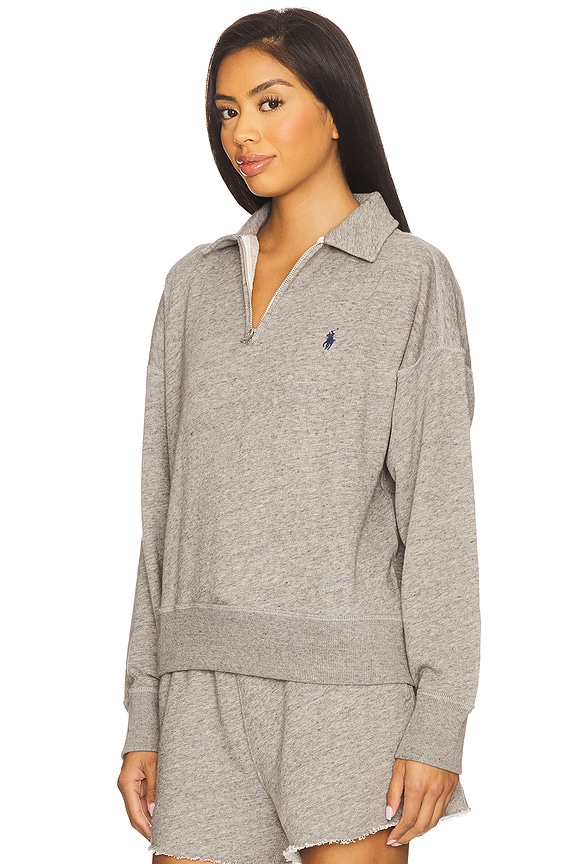 view 2 of 4 Lightweight Fleece Quarter-Zip in Dark Vintage Heather