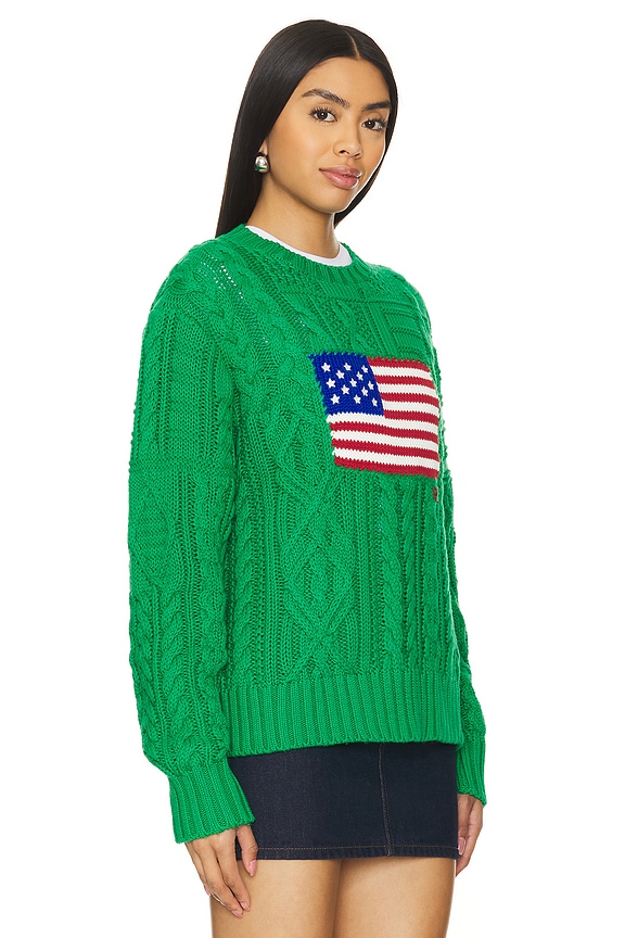 view 2 of 4 СВИТЕР С ФЛАГОМ in Stem Green