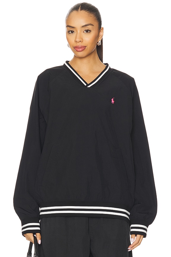 view 2 of 6 Pink Pony Nylon Vneck Pullover in Polo Black