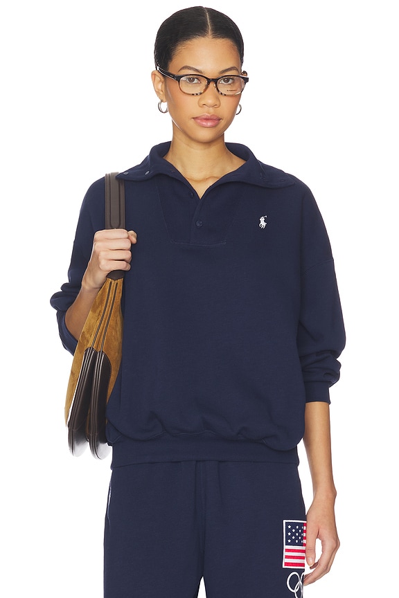 view 2 of 5 Vintage Fleece Mock Neck Pullover in Refined Navy