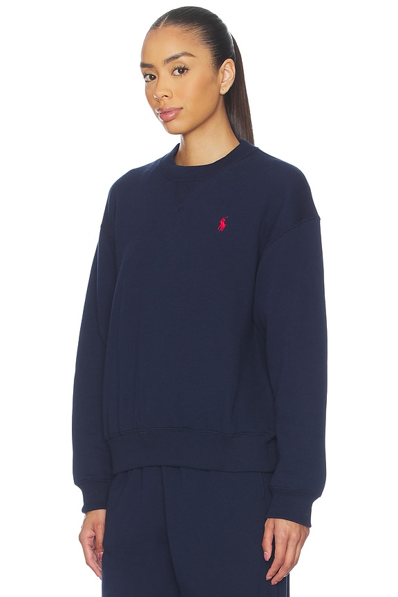view 2 of 5 Arctic Fleece Knit Long Sleeve Crew Neck Sweatshirt in Cruise Navy