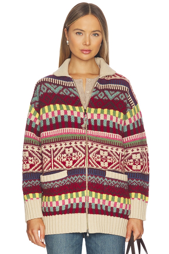 view 2 of 6 Wool Blend Cardigan in Brick Multi