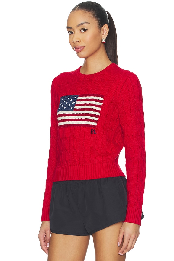 view 2 of 5 Cotton Crewneck Pullover Sweater in Red