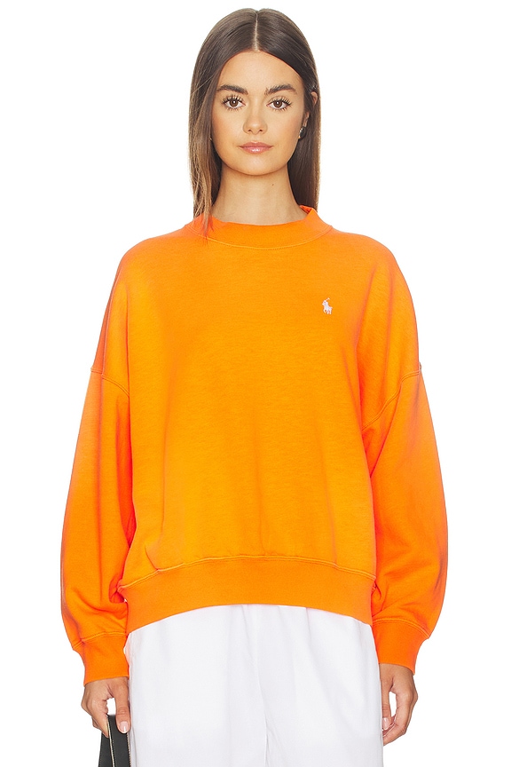 view 2 of 6 Vintage Fleece Crew Sweater in Solar Orange