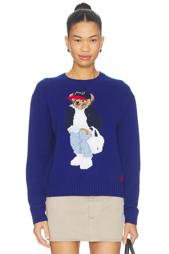 view 1 of 5 Cotton Bear Crew Pullover Sweater in Sporting Royal