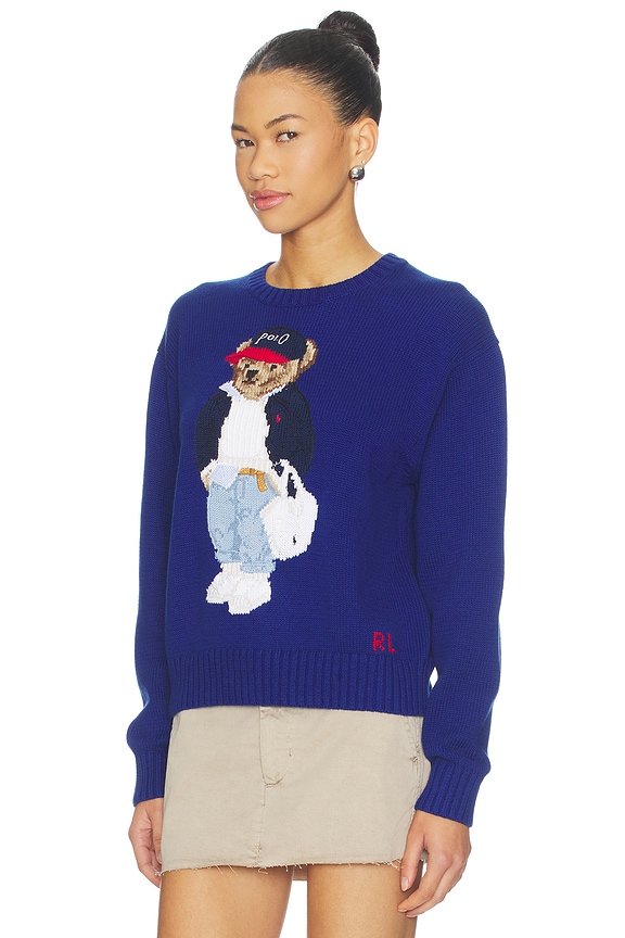 view 2 of 5 Cotton Bear Crew Pullover Sweater in Sporting Royal