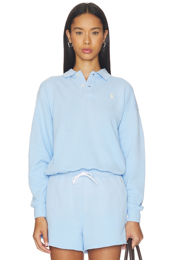 view 1 of 5 Island Fleece Polo Sweatshirt in Baby Blue
