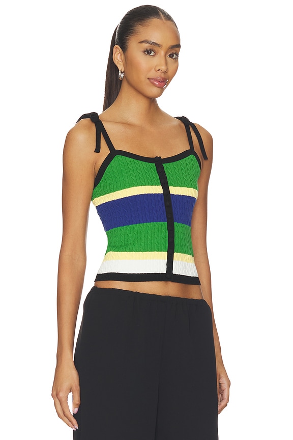 view 2 of 4 Cotton Tie Tank Top Sweater in Polo Black Multi