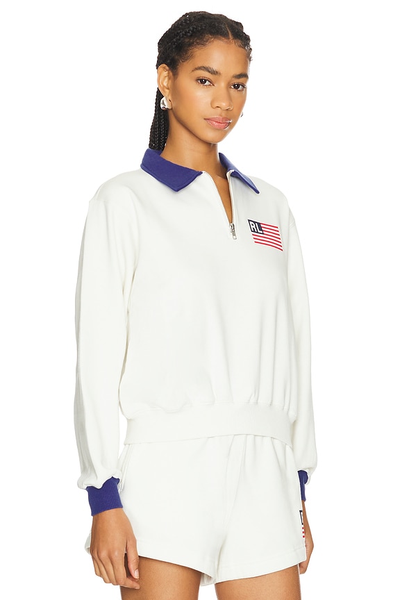 view 2 of 4 SWEAT FLAG HALF ZIP in Deckwash White