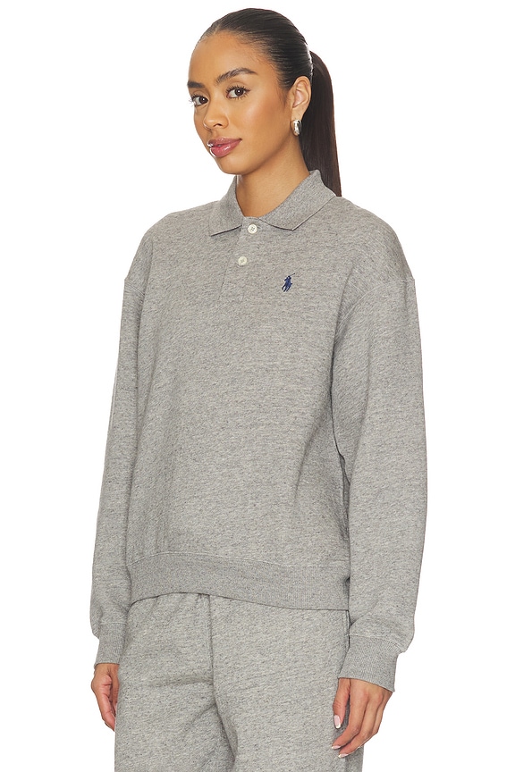 view 2 of 5 Arctic Fleece Polo Sweatshirt in Dark Vintage Heather