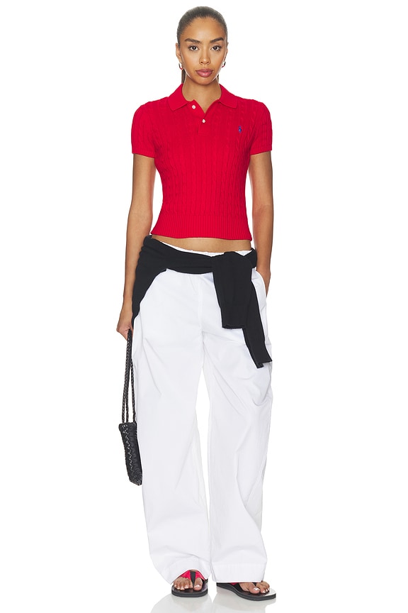 Short Sleeve Collared Pullover Sweater