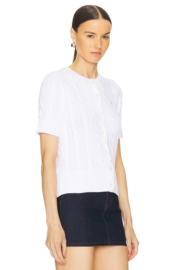 view 2 of 5 Short Sleeve Cardigan in White