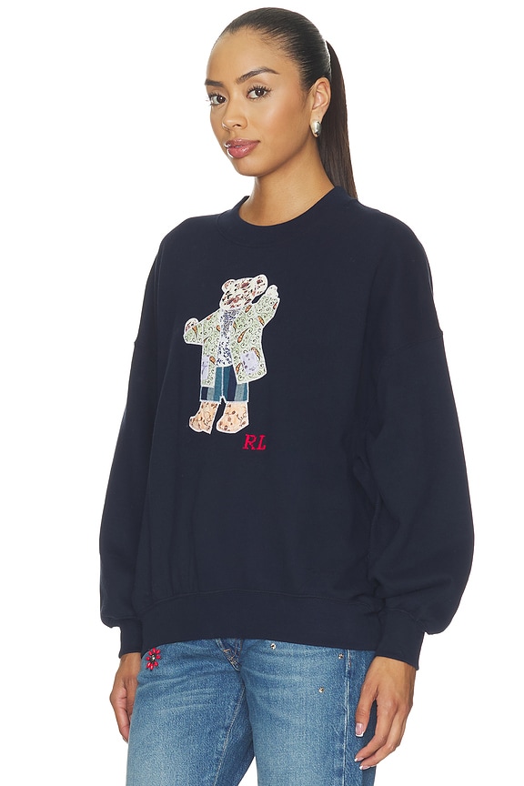 view 2 of 5 Fleece Crew Neck Sweatshirt in Hunter Navy