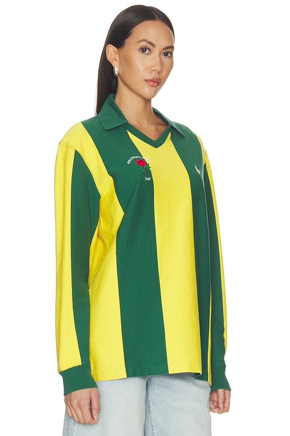 view 2 of 5 JERSEY RUGBY JERSEY POLO PULLOVER in Kelly Green & Canary Yellow