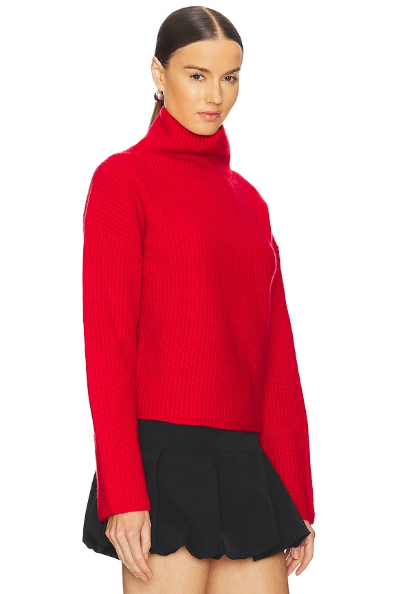 view 2 of 4 Cashmere Polo Long Sleeve Pullover in Fall Red