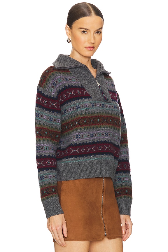 view 2 of 4 Wool Fairsle Pullover in Grey Multi
