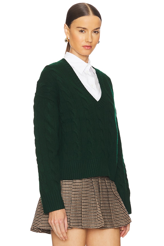 view 2 of 4 Cable Knit Long Sleeve Pullover in Moss Gate