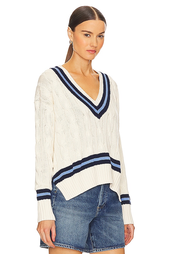 view 2 of 4 Cricket Pullover in Cream With Navy Stripe