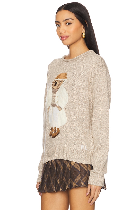 view 2 of 4 SUÉTER DE ALGODÓN CON CUELLO ALTO POLO BEAR in Mushroom Marl Multi