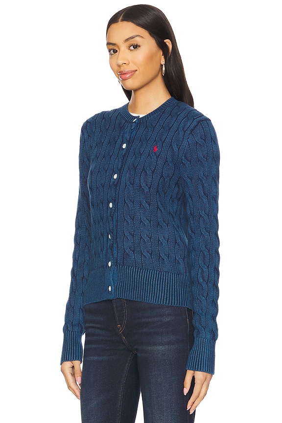 view 2 of 5 Cable-knit Cotton Cardigan in Indigo