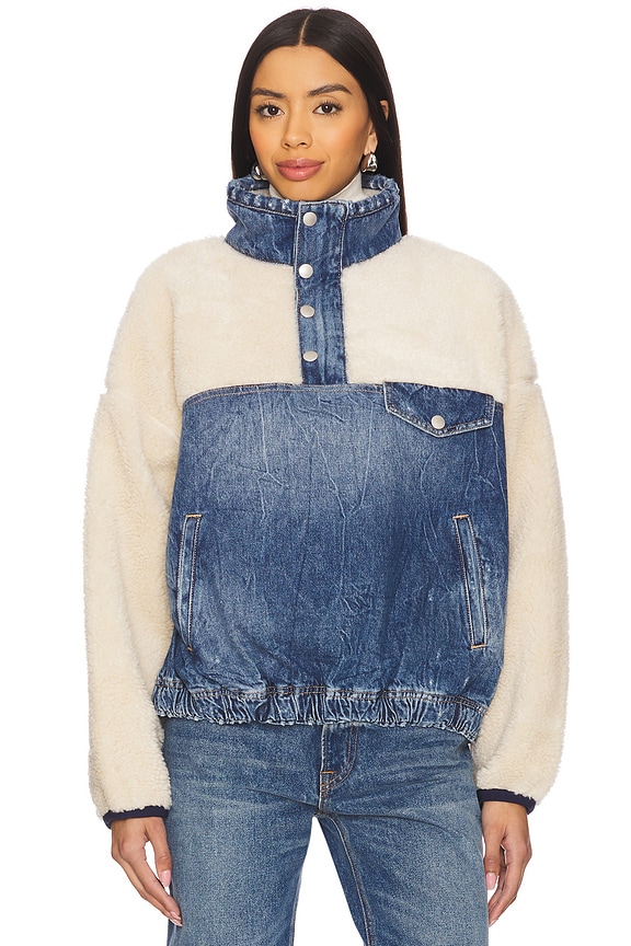 view 2 of 5 フリースデニムモックネックプルオーバー in Cusi Wash