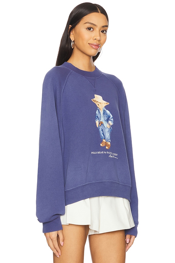 view 2 of 4 Polo Bear Oversize Fleece Crewneck in Dark Cobalt