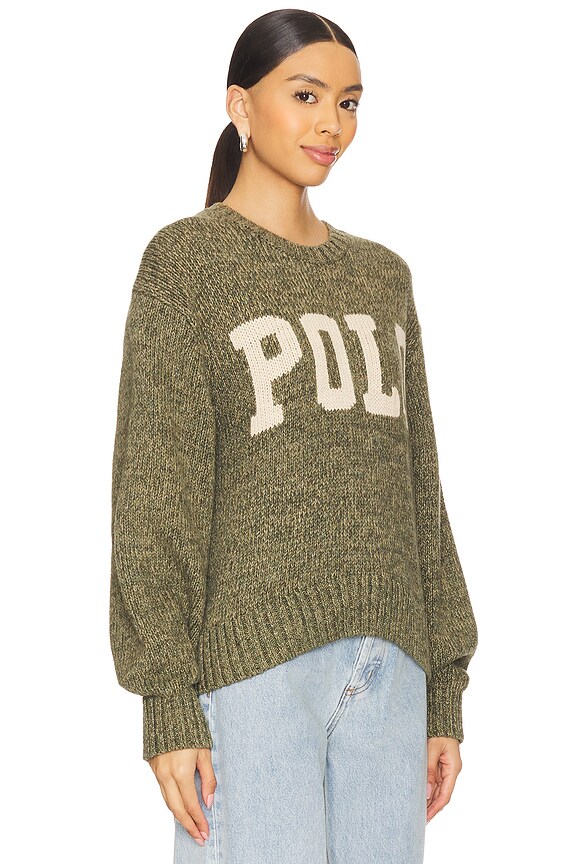 view 2 of 4 Logo Cotton Crewneck Sweater in Field Sage Marl