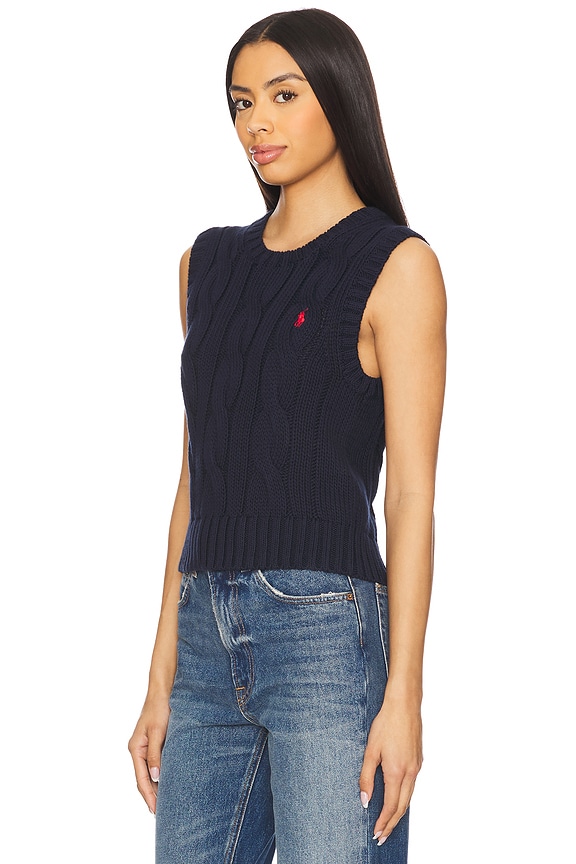 view 2 of 5 CHALECO CORTO DE ALGODÓN CON PUNTO DE CABLE in Hunter Navy