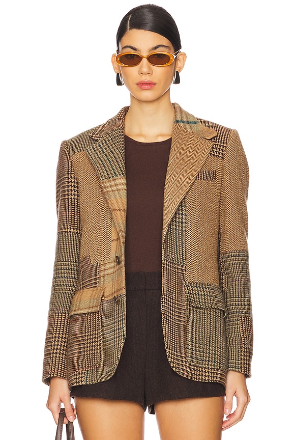 view 2 of 6 PATCHWORK ヘリテージブレザー in Brown Multi