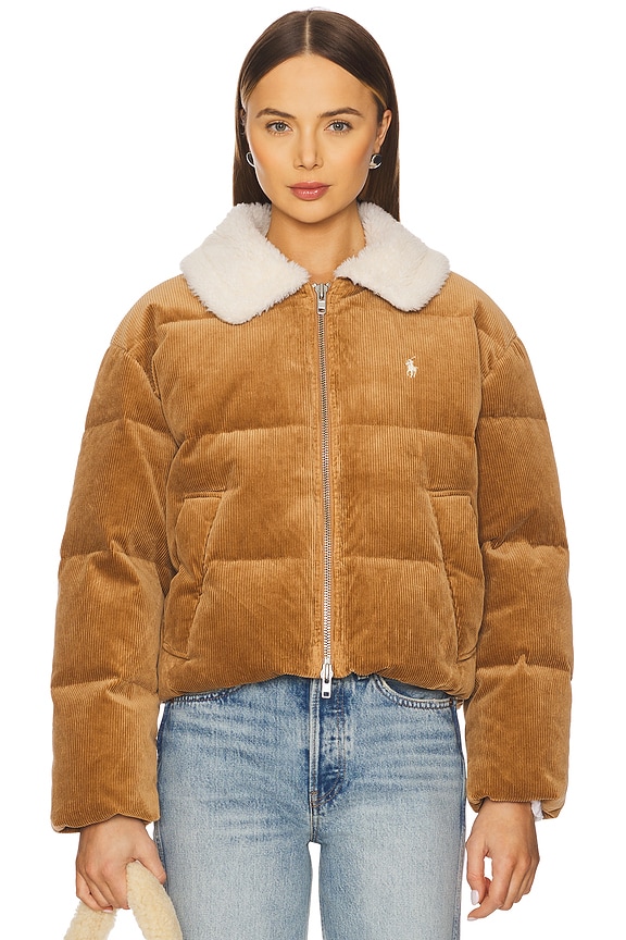 view 2 of 6 Quilted Corduroy Down Jacket in Camel