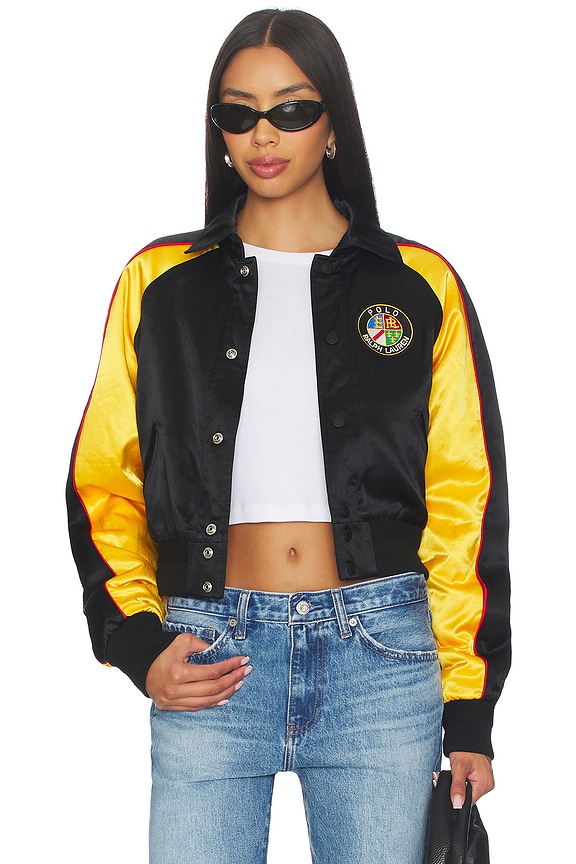 view 2 of 6 Satin Bomber Jacket in Polo Black Multi